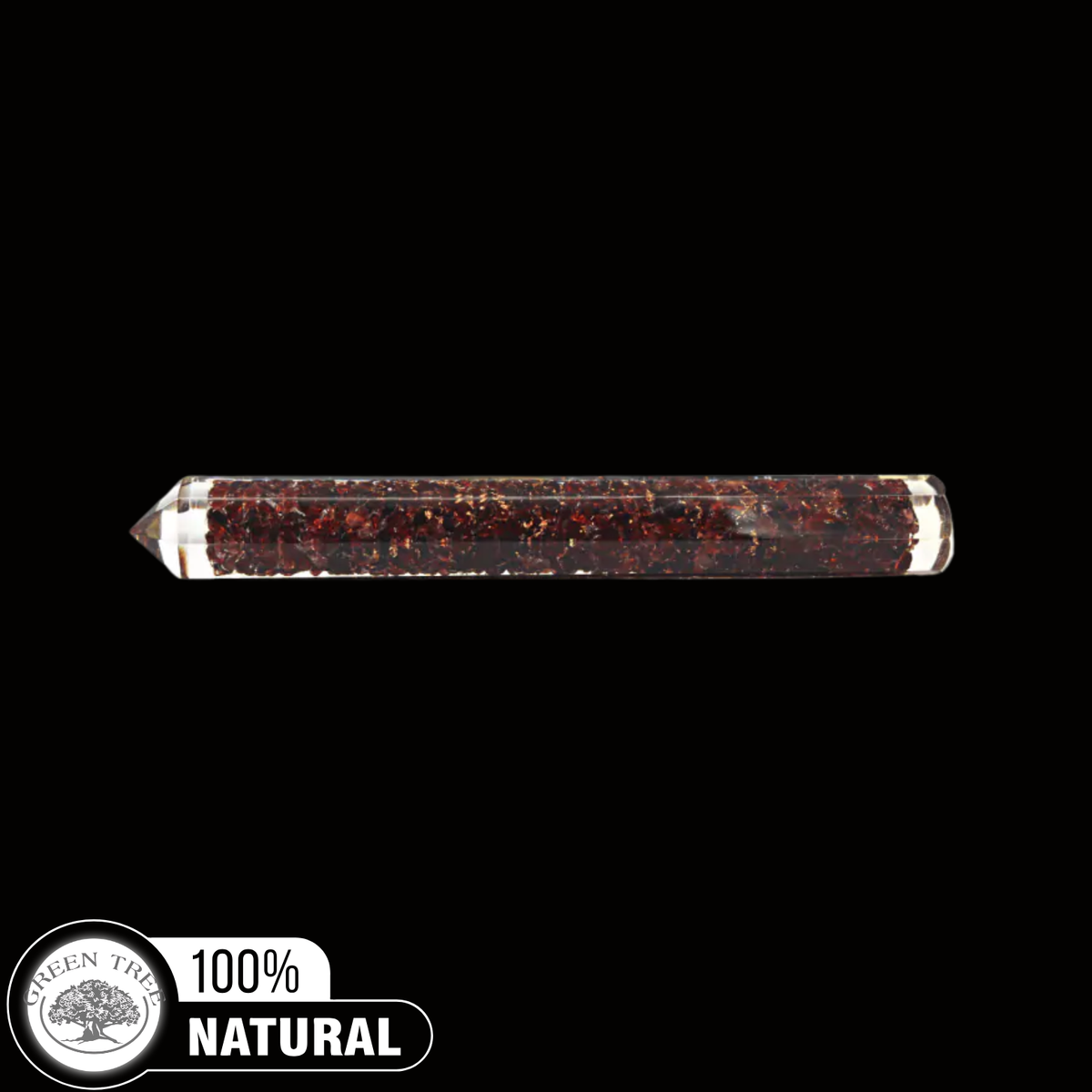 ORGONE FACETED MASSAGE WAND  GARNET