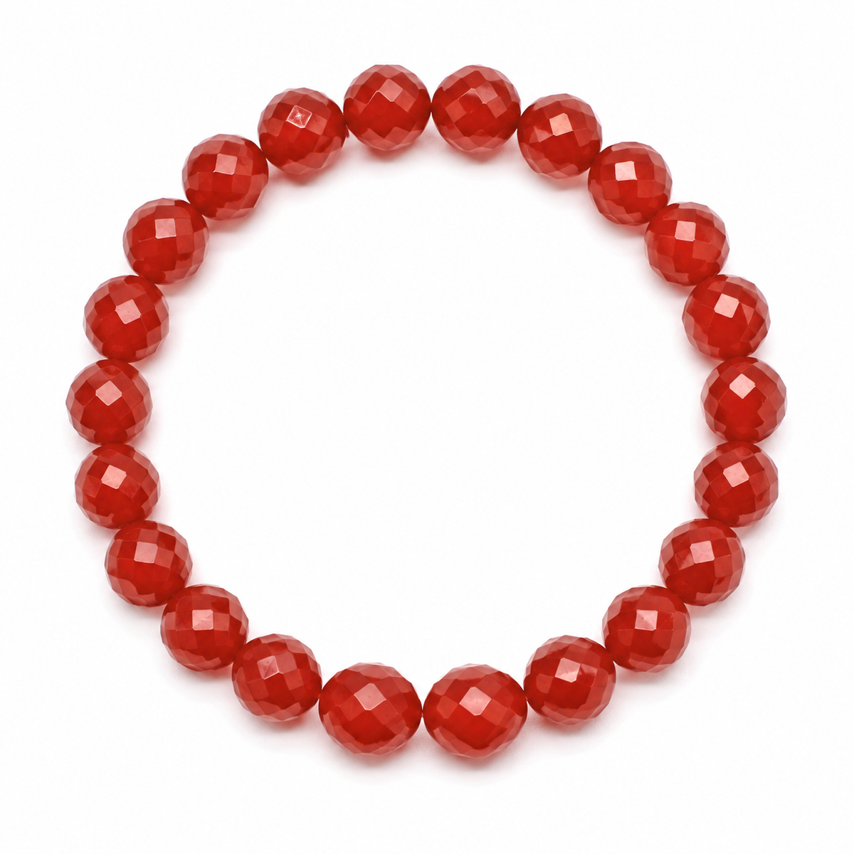 Carnelian Faceted Beads Bracelet 8mm - China
