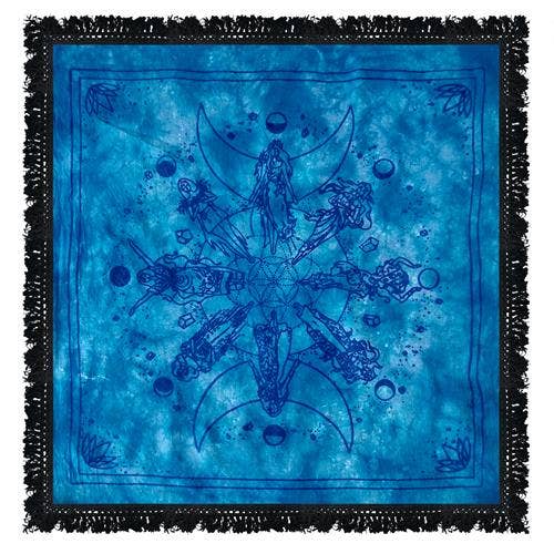 Altar Cloth Angel Triple Moon Blue 60x60 cm