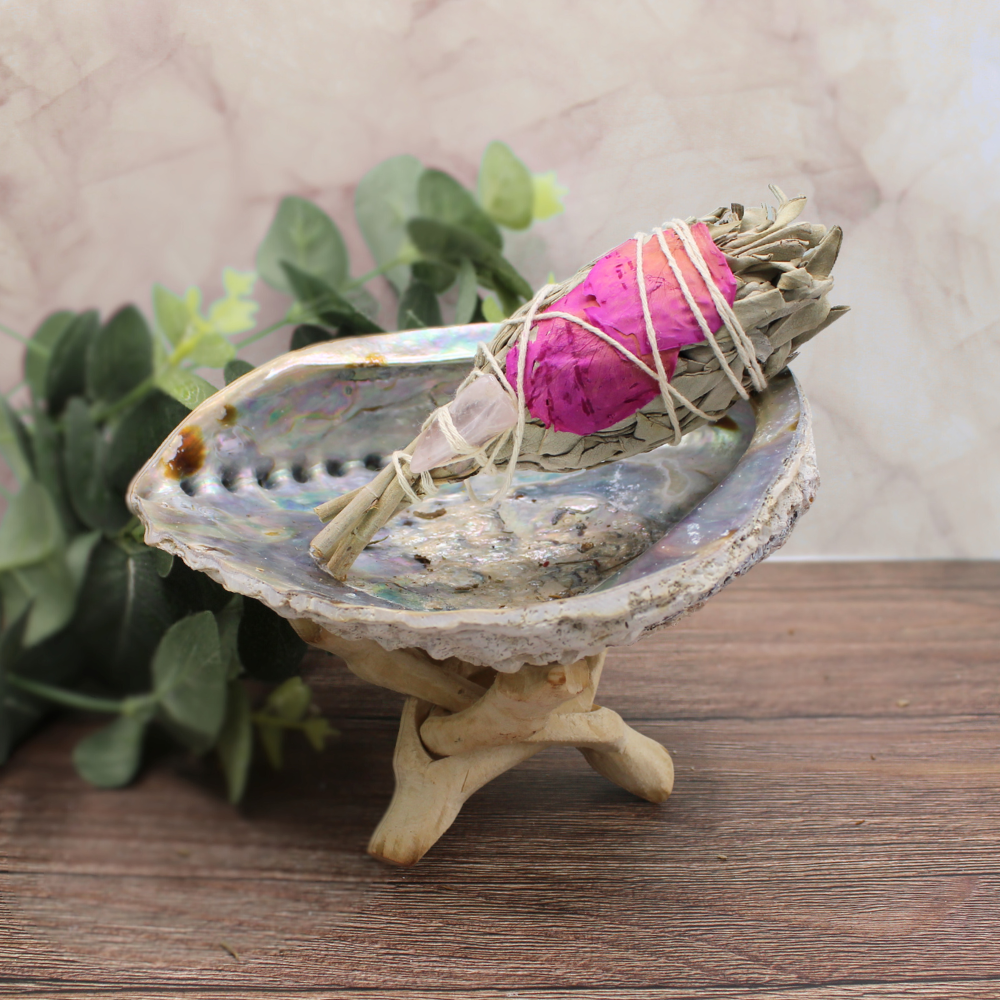 Love Spirit Sage Torch (with Rose Quartz) 10 cm