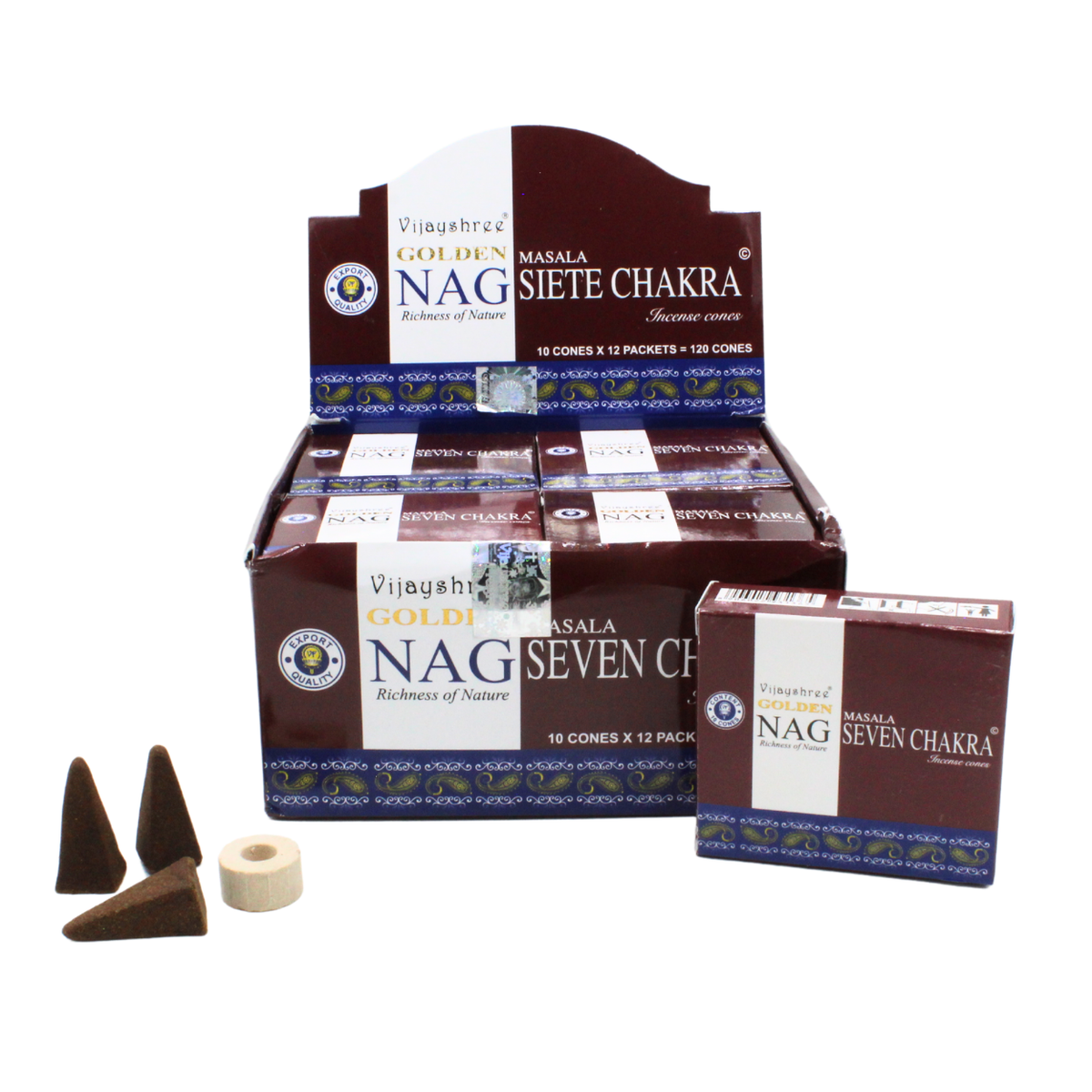 Golden Nag Seven Chakra Cones