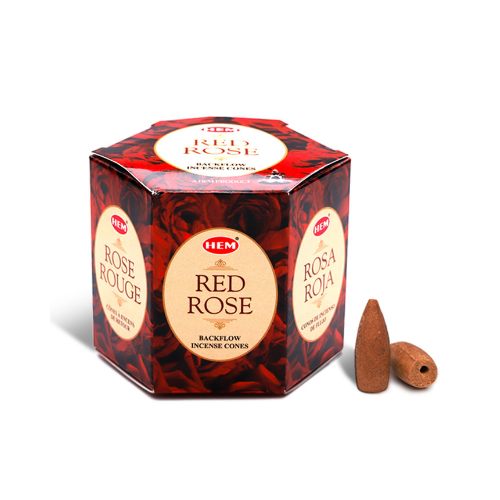 HEM Backflow Cones Red Rose (12 packs x 40 pcs)