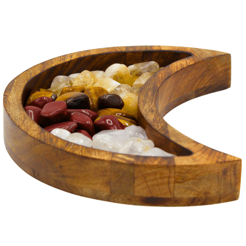 Crescent Moon Crystal Tray - Burned Finish