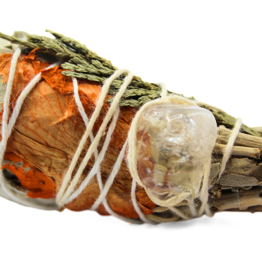 Cleansing Energy Sage Torch (with Citrine) 10 cm