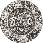 Incense Holder Moon & Pentacle Antique Finish