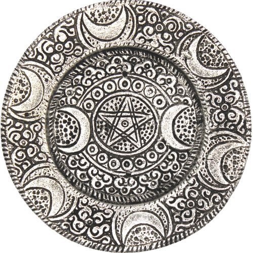 Incense Holder Moon & Pentacle Antique Finish