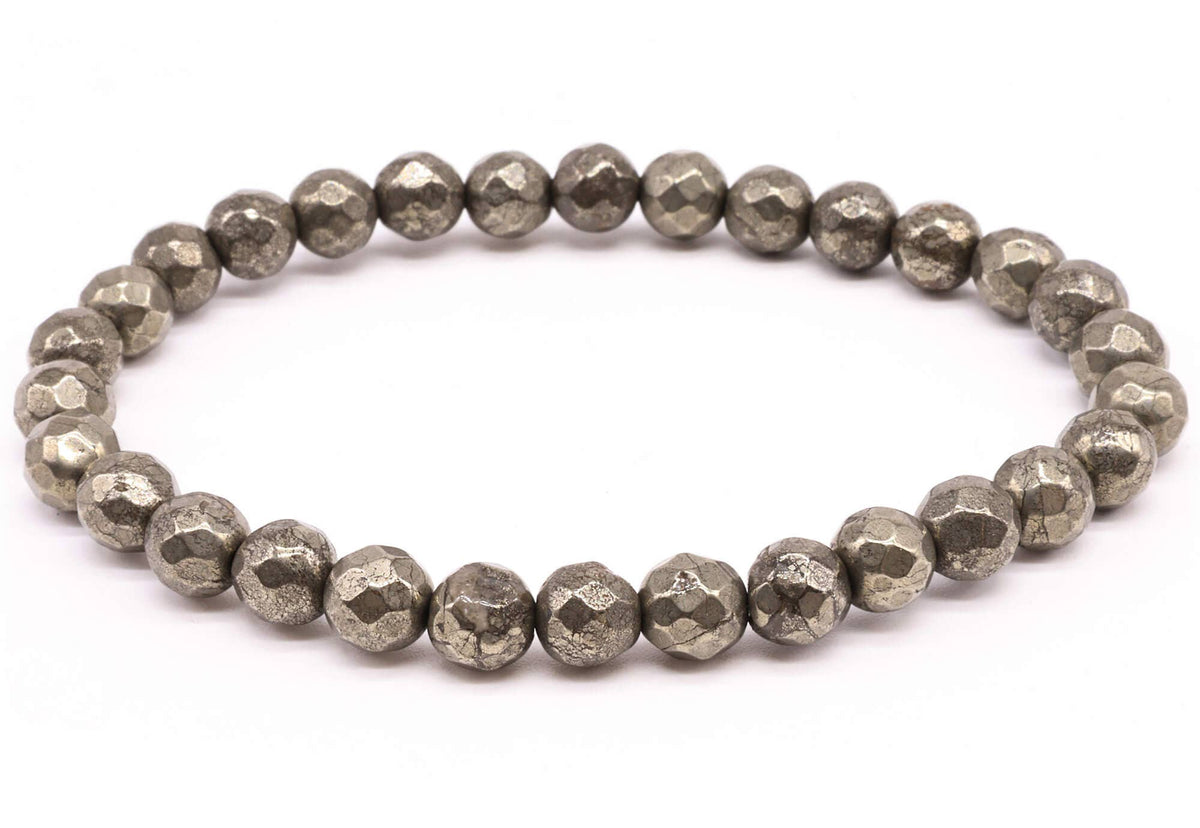 Pyrite Faceted Beads Bracelet 6mm - Peru