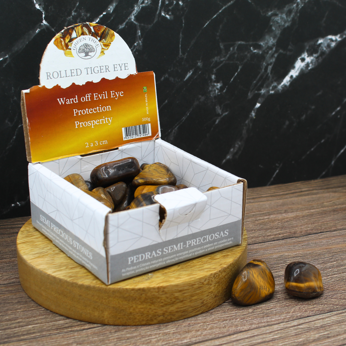Tiger Eye tumbles stones display 500g