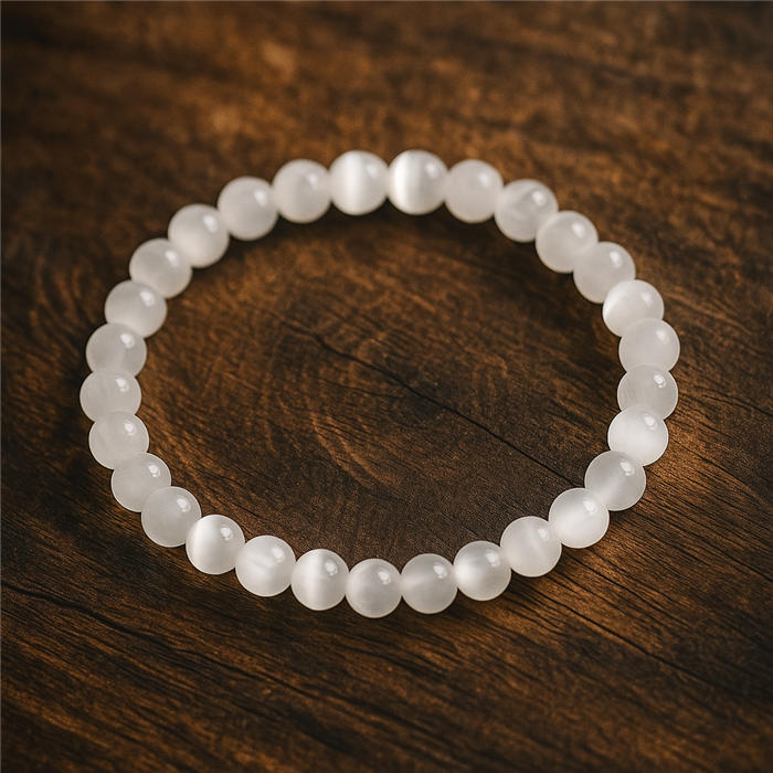 Selenite 'AA' bracelet 6mm - China