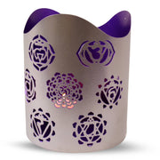 ROUND METAL CANDLE HOLDER-7 CHAKRAS