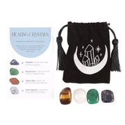 Success Healing Crystal Set With Moon Trinket Dish