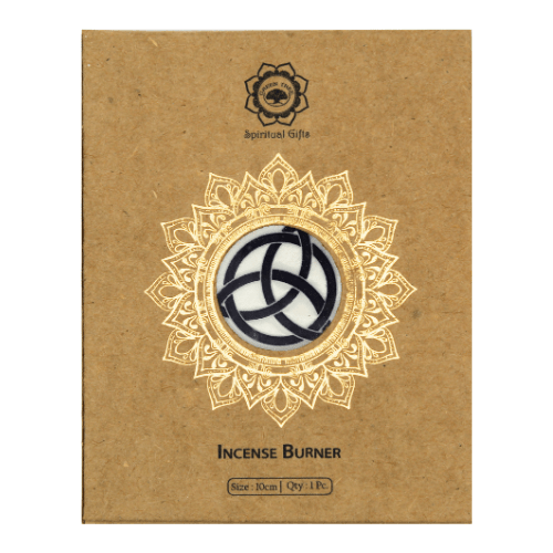 Triquetra Incense Holder With Yellow Aventurine Chips
