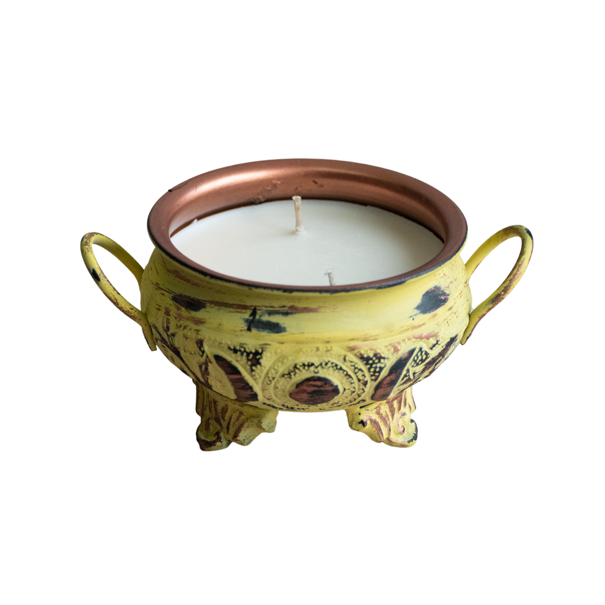 Iron Soy Wax Cauldron Candle Triple Moon