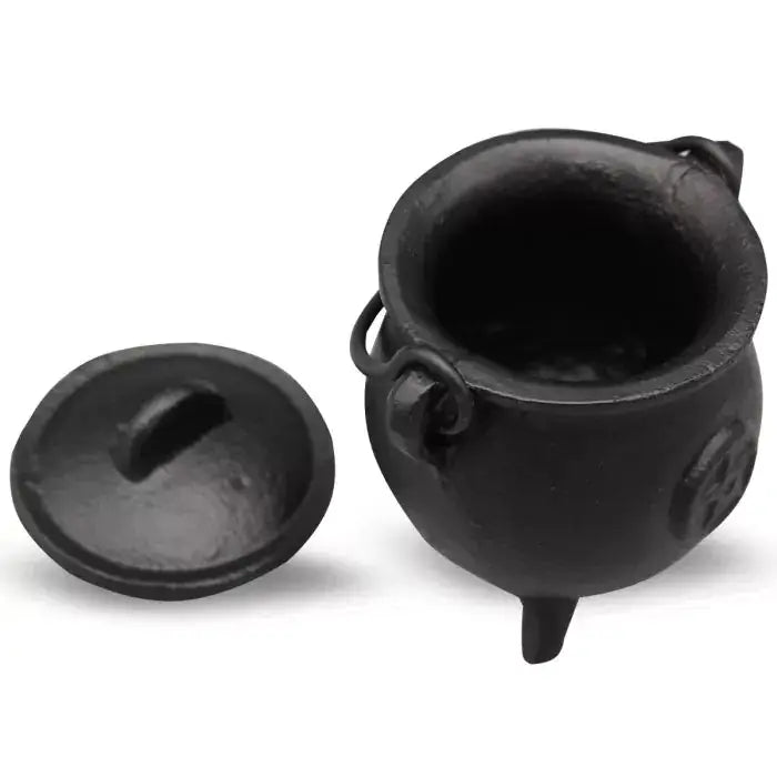 Cast Iron Cauldron Pentacle Black 11x10 cm
