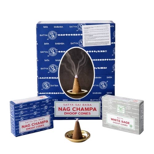 Satya Dhoop Cones Assorted Nag Champa/ White Sage