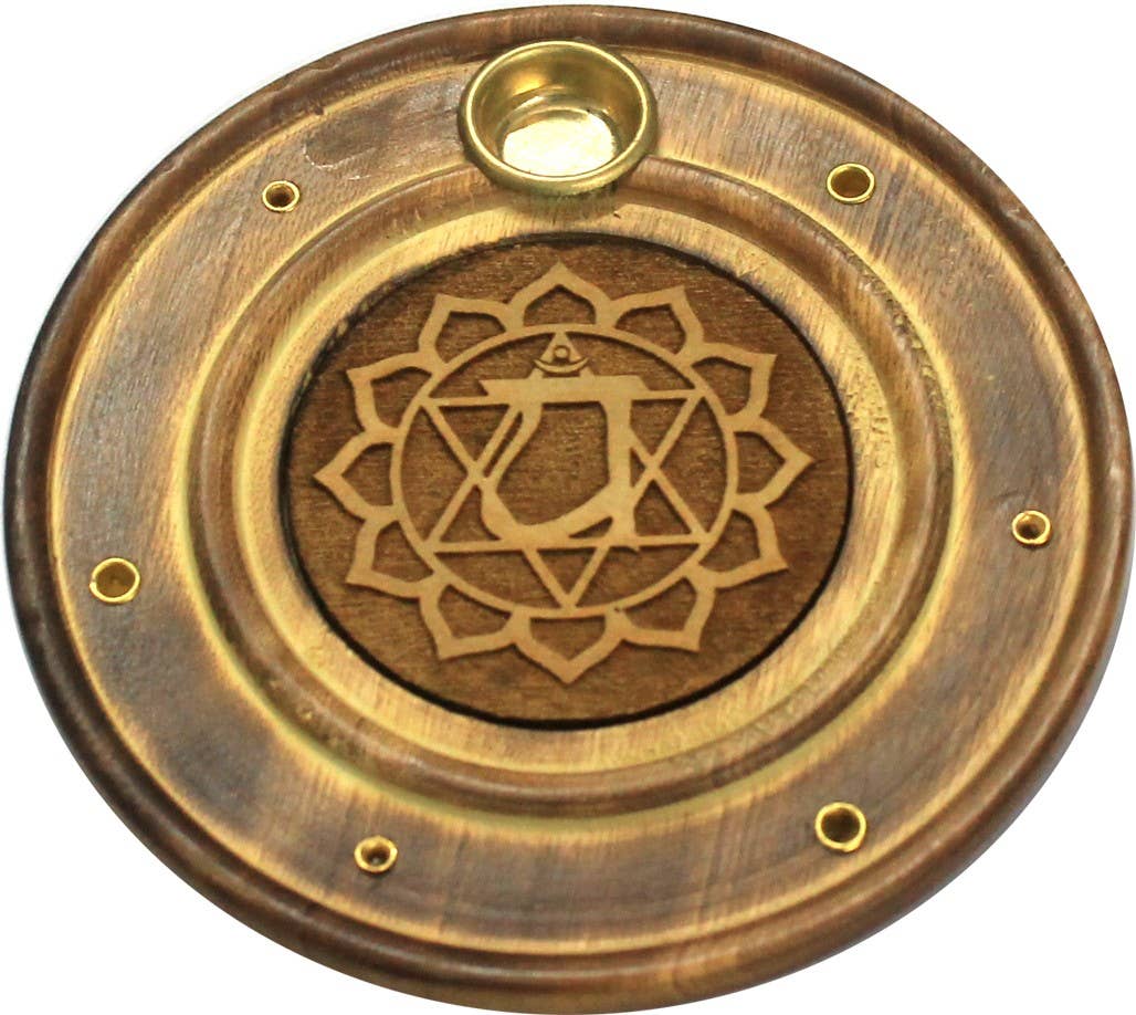 Round Heart Chakra Incense Burner (10 cm)