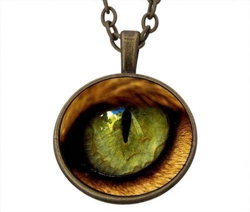 Lucky pendant Green Cat Eye Love incl. chain