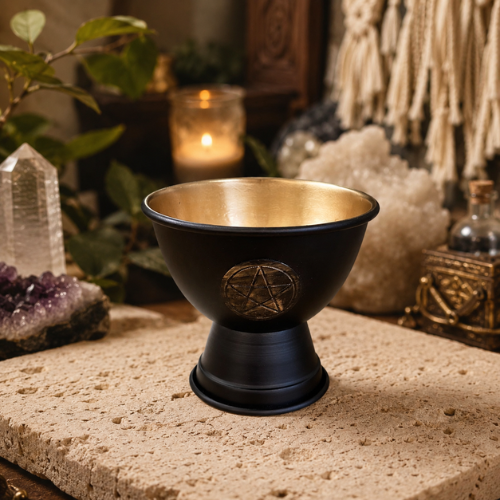 Metal Smudging Bowl (11,3 x 10) – Pentagram (Black)