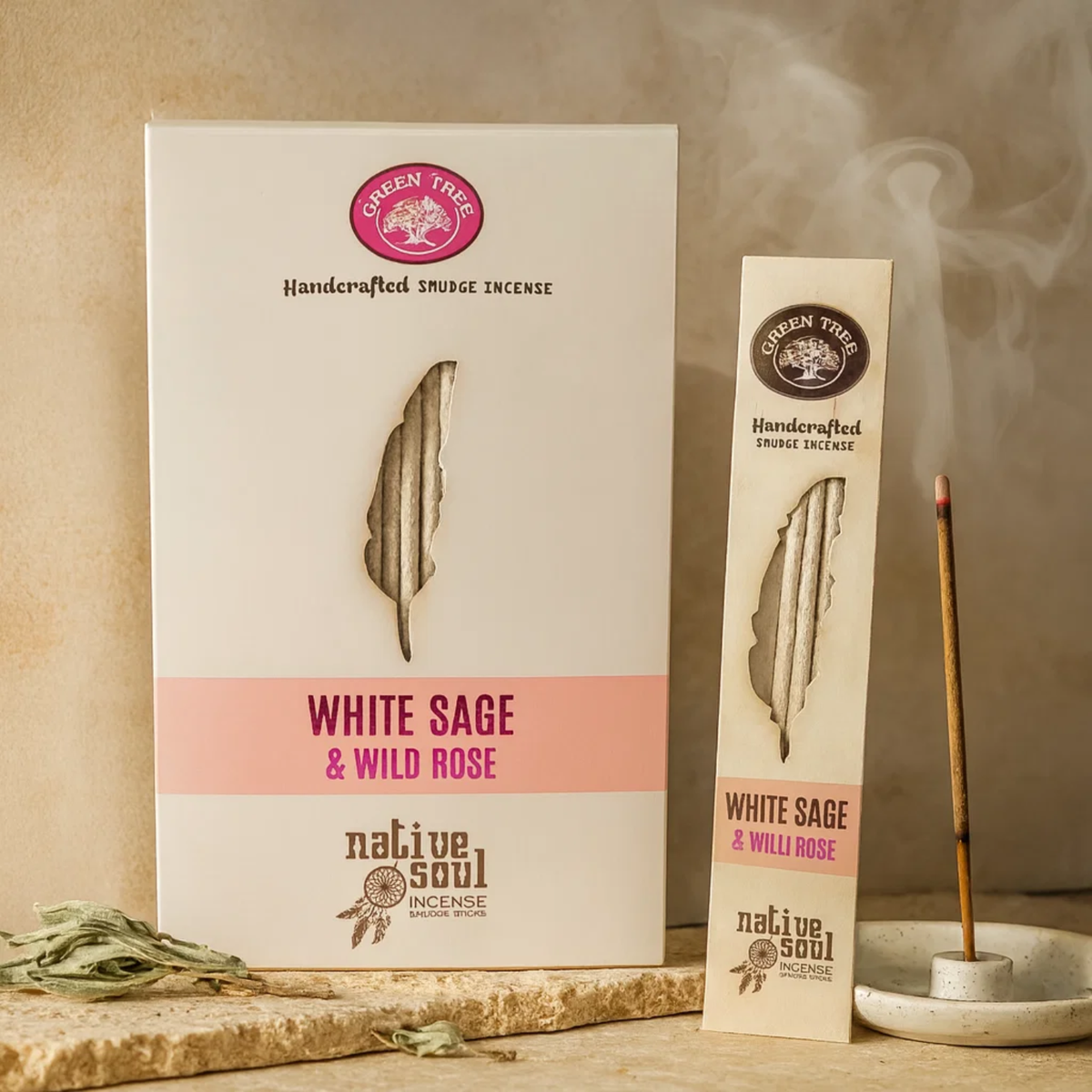 Smudge Incense Native Soul White Sage & Wild Rose 15gr
