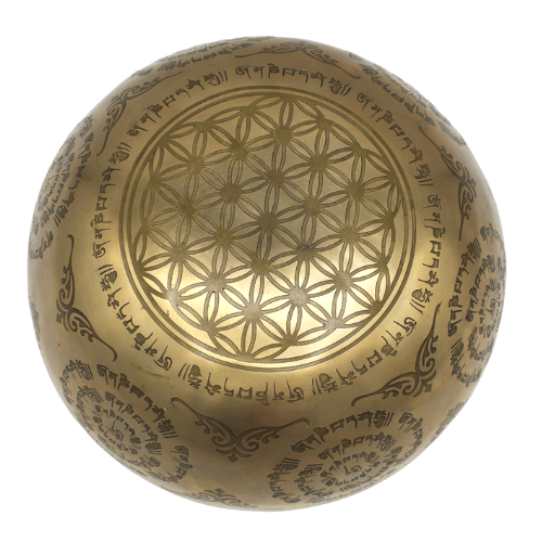 Silver buddha singing Bowl 25 cm fine engraved