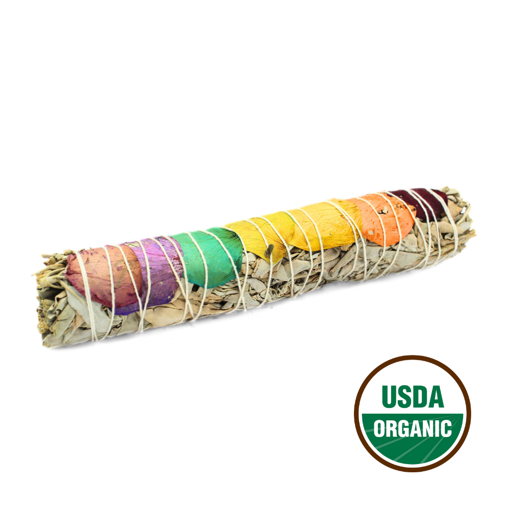 7 Chakra White Sage Smudge Stick 22 cms
