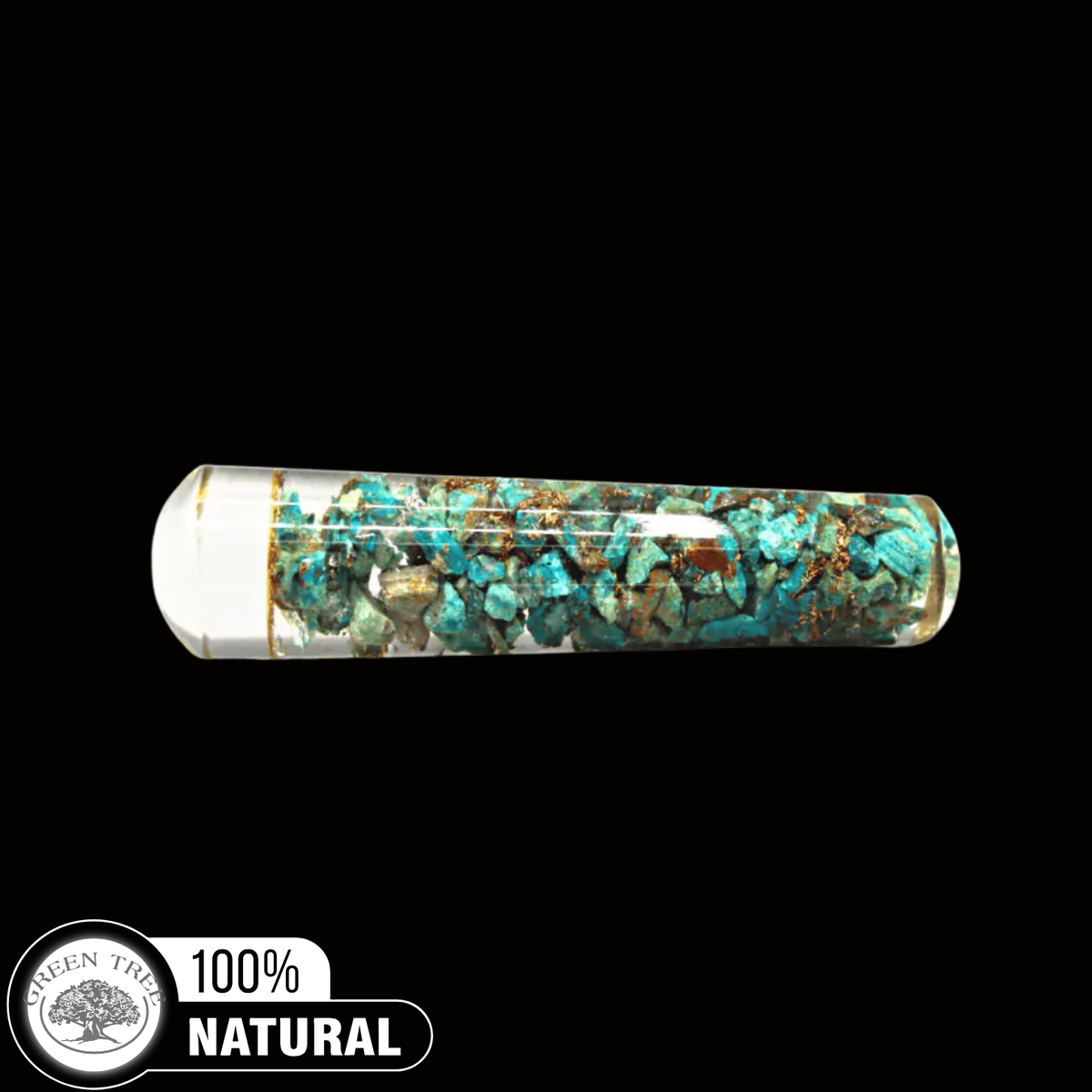 ORGONE SMOOTH MASSAGER CHRYSOCOLLA WITH FLOWER OF LIFE