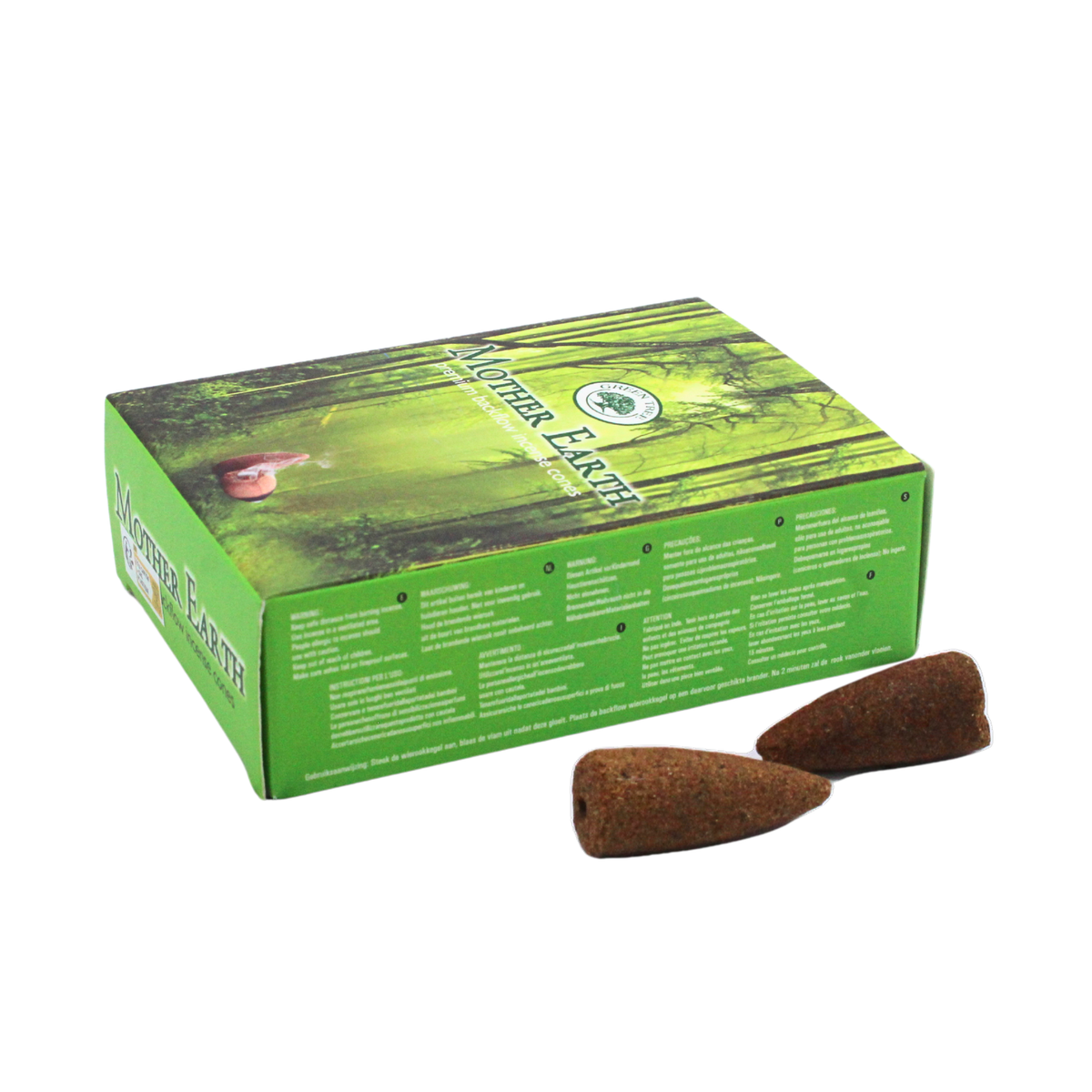 Green Tree Mother Earth Backflow Incense Cones (pack of 12)