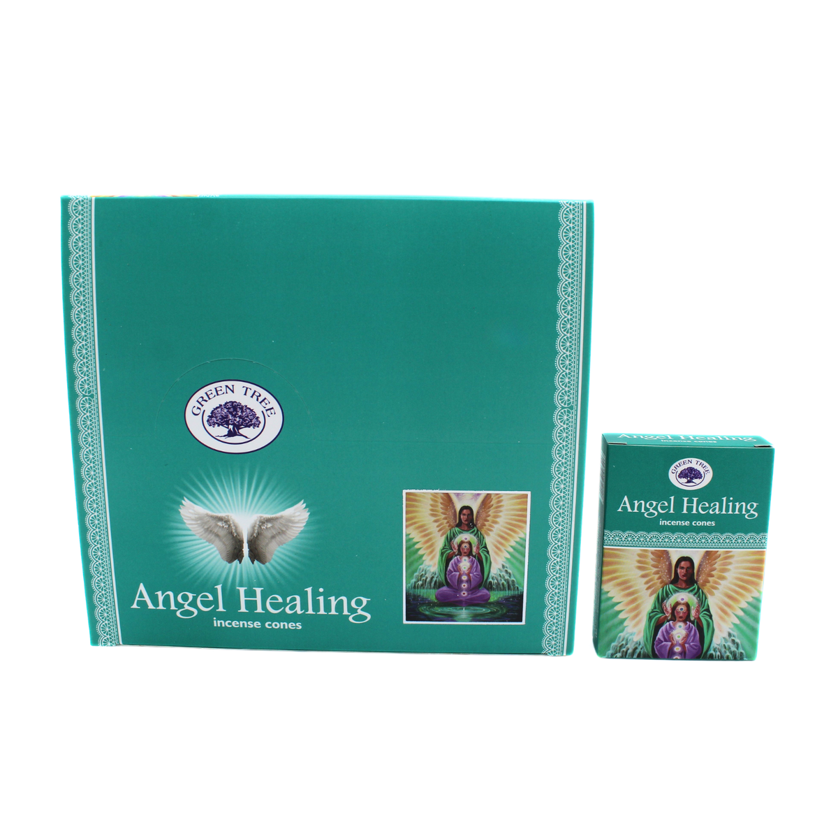 Green Tree Angel Healing Cones