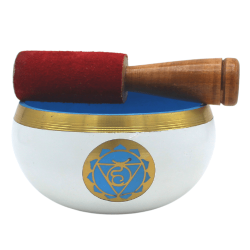 Throat Chakra white singing bowl 10 cm