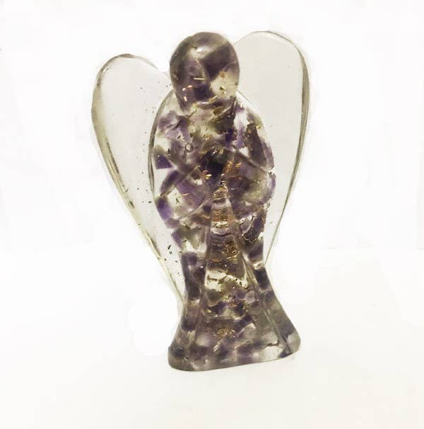 Orgone angel figurines-Amethyst 7cm