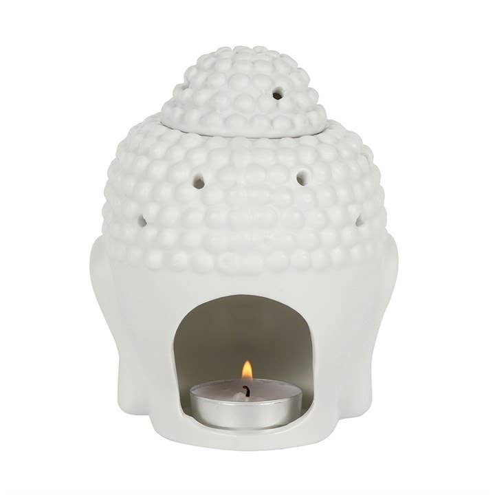 Buddha Head Oil Burner - White