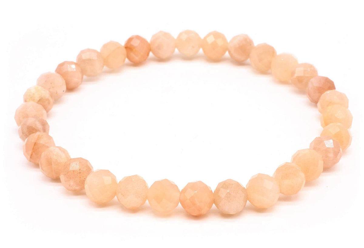 Sunstone Faceted Beads Bracelet 6mm - Tanzania