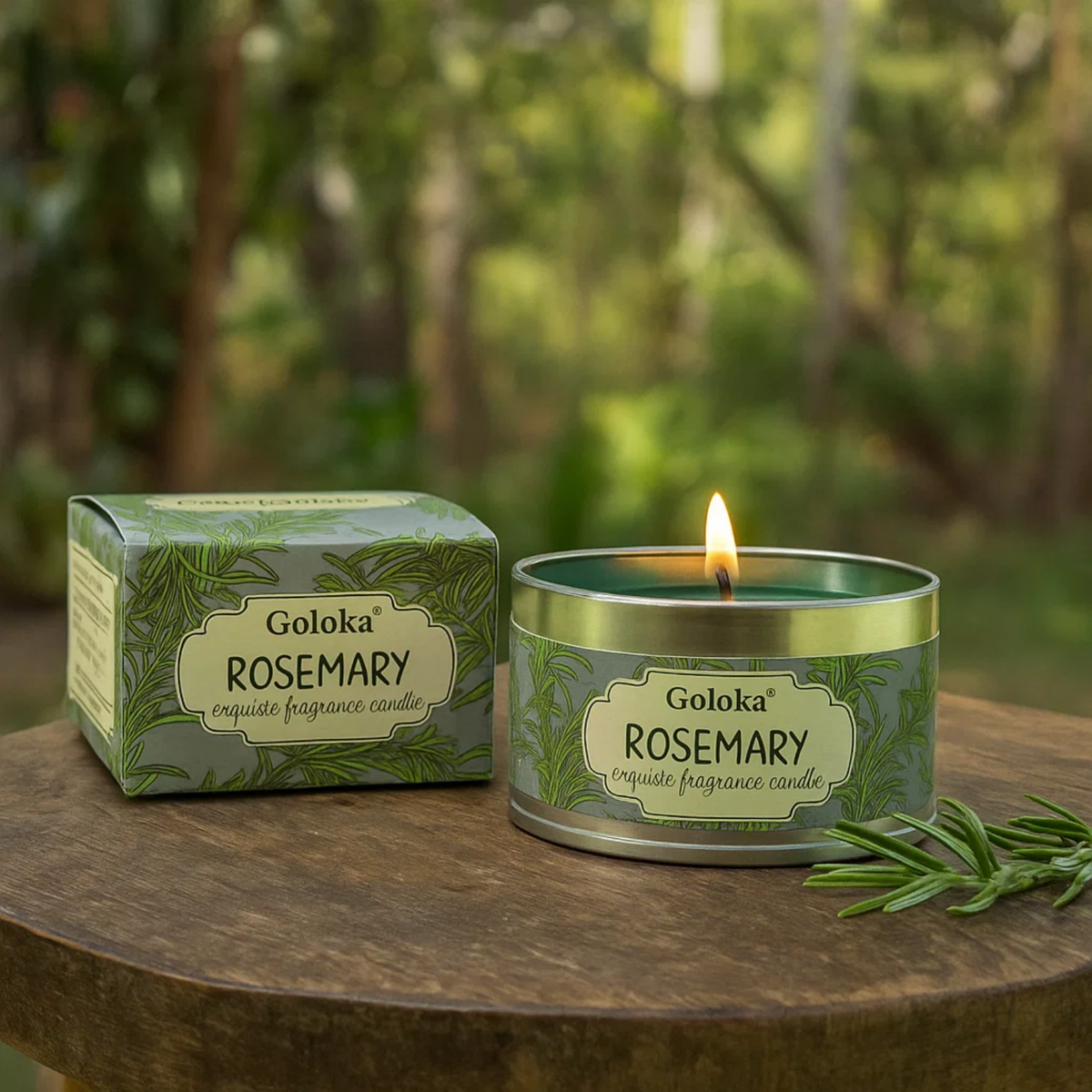 Goloka Rosemary Soya Wax Candle Tin