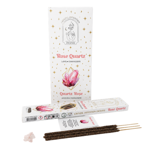 Native Soul Crystal Intention incense with Rose Quartz chips