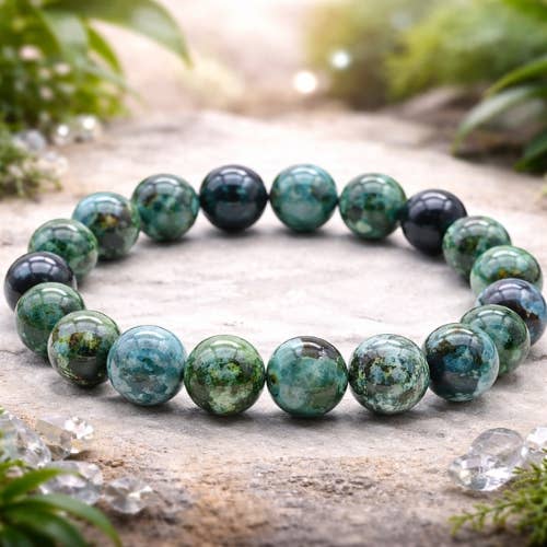 Chrysocolla 'AA' beaded Bracelet 10 mm - Peru