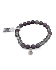 Bracelet Lepidolite with crystal double spiral (8mm)