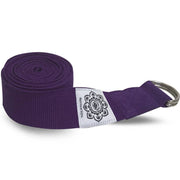 Purple Cotton Yoga 8 ft. strap with wrapped  1.5â€™â€™ D-ring