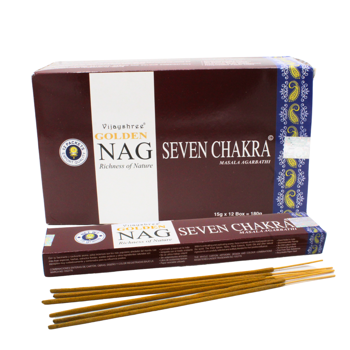 Golden Nag 7 Chakra Incense 15 grams