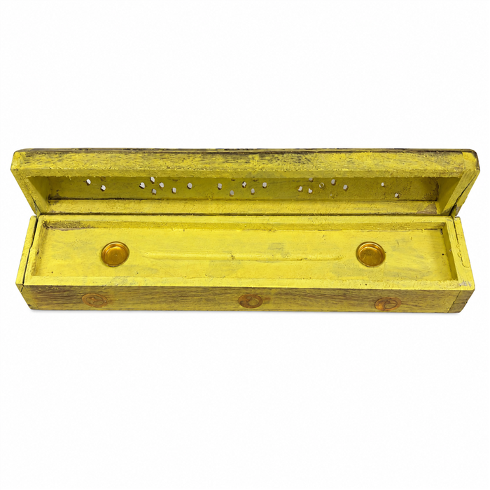 Yellow Wooden Incense box 30cm