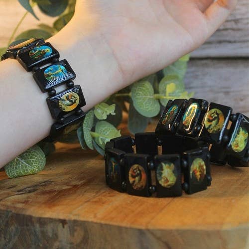 Black Wooden Saints Bracelet (12 pcs)