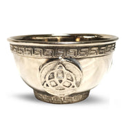 Tibetan Incense Burner / Silver Triquera Offering Bowl