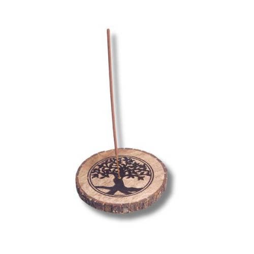 Mango Wood Incense Holder Tree of Life with wooden border