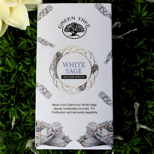 Green Tree White Sage Smudge Bricks (15 bricks with burner)