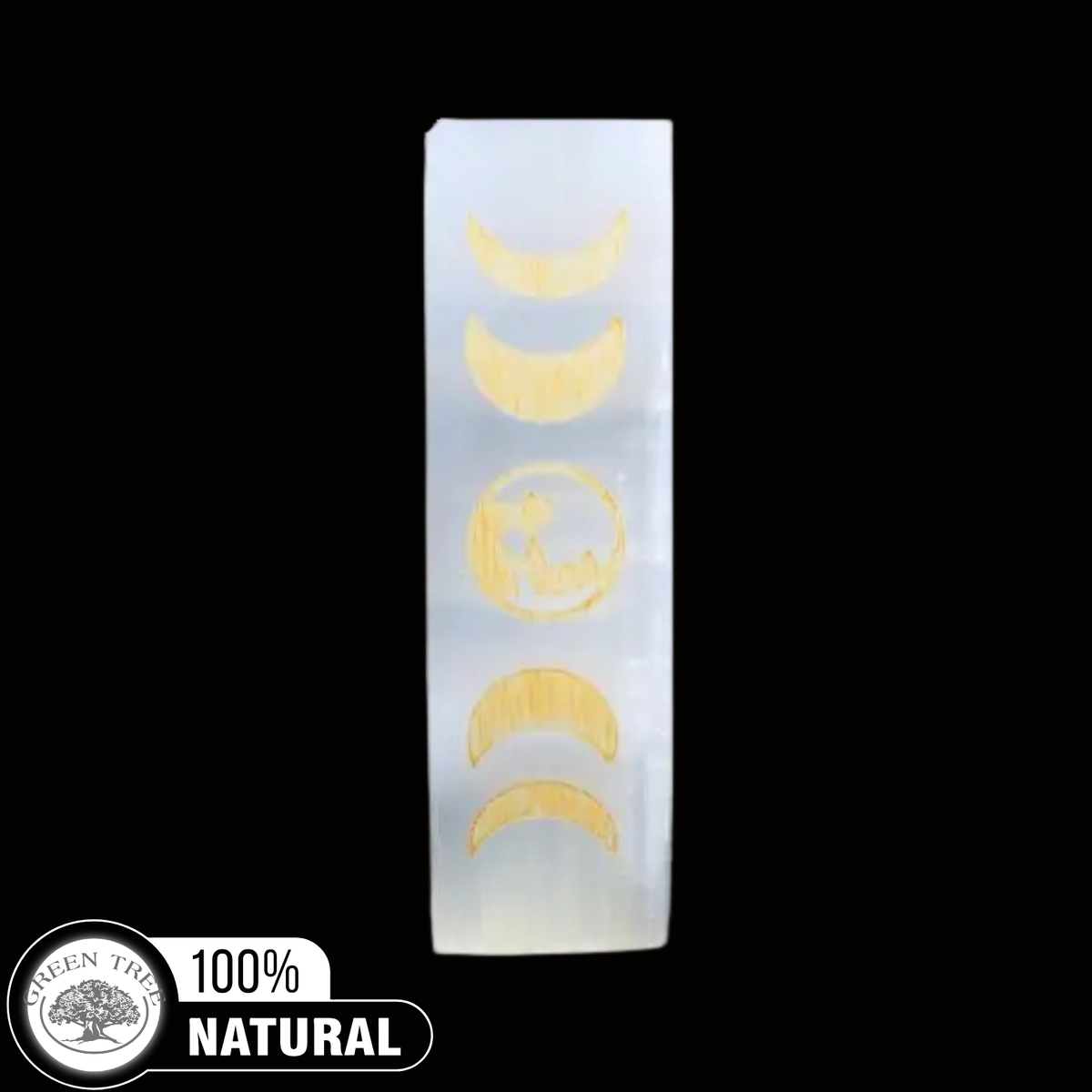 Selenite Lamp Moon Phase 25Cm