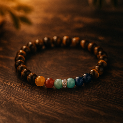 Tiger Eye & Chakras bracelet 8mm