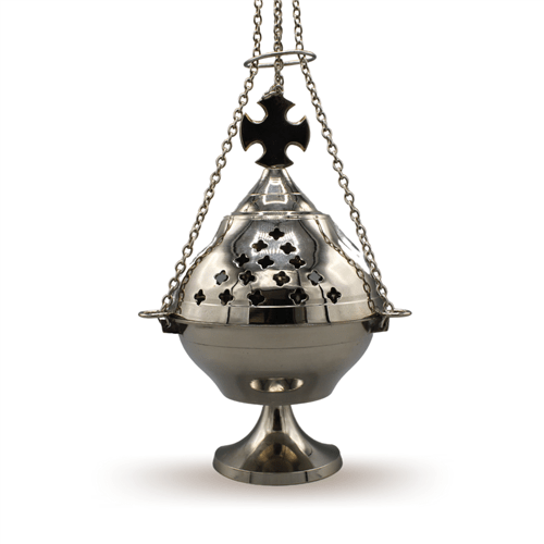 Nickel incense burner 8.50"