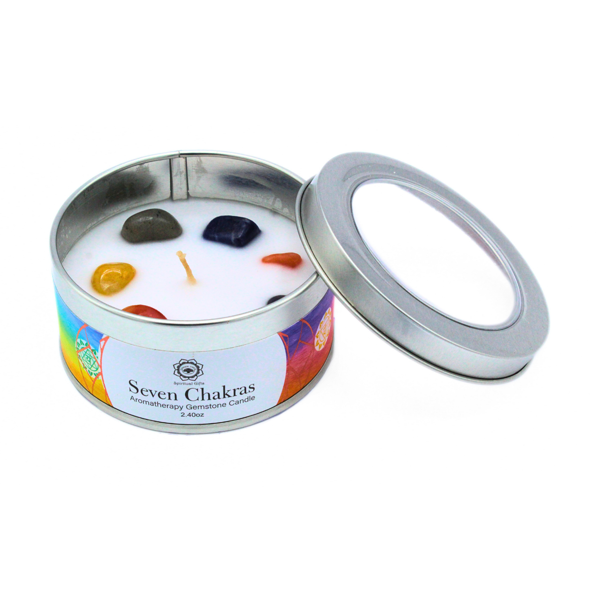 Green Tree Gemstone Candle Seven Chakras Nag Champa 70g