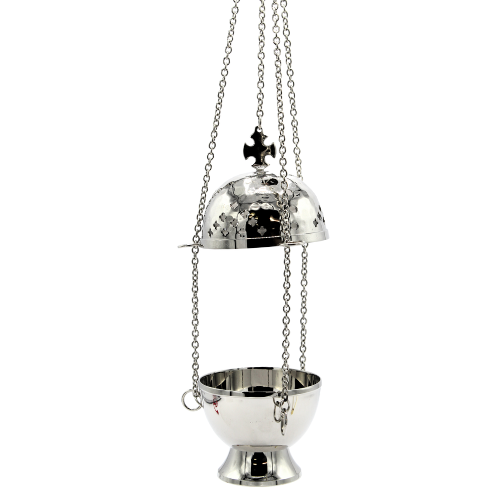 Incense Burner Cup and Tong  Nickel ( 16 cm )