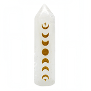 5cm Clear Quartz Moon Phase Crystal Point