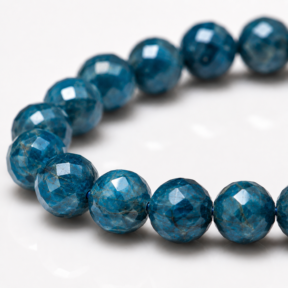 Apatite Faceted Beads Bracelet 8mm - Madagascar